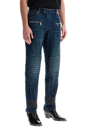 Balmain Straight Leg Biker Jeans