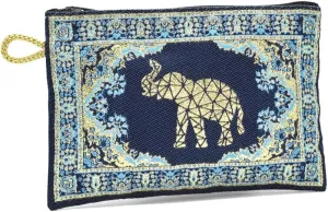 BDM Turkish Elephant Purse - Turkish Lucky Embroidered Zipper Wallet 15x10 cm