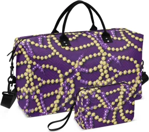 Bead Mardi Travel Duffle Bag Duffel Bags Carry On Overnight Bag Large Weekender Duffle Bags Gym Bag with Toiletry Bag Hospital Bag for Yoga Women Airplanes Men Adults Trip Sports