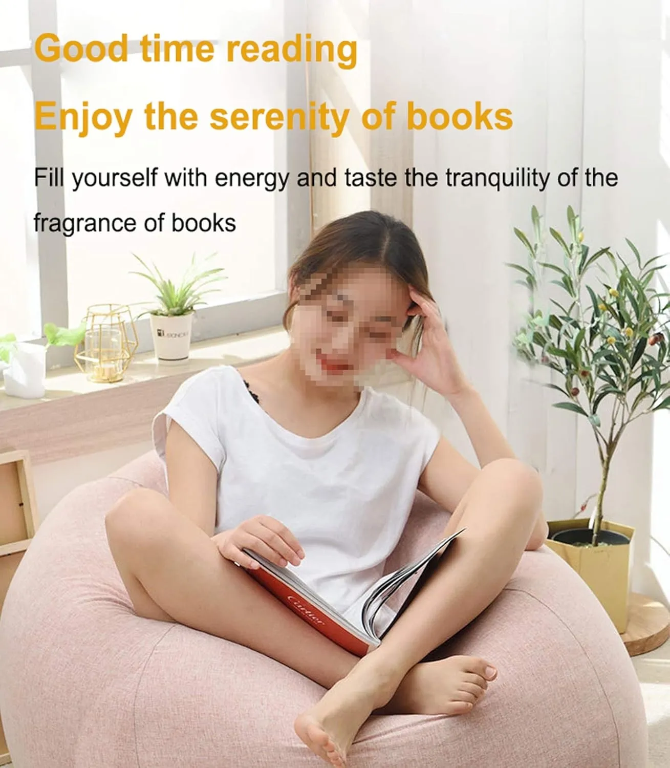 Bean Bag Game Chairs Cover, Without Filler, Comfortable Soft Back Design Complies with Ergonomic Made of Breathable Cotton and Linen Fabric,Lemon Yellow,XL