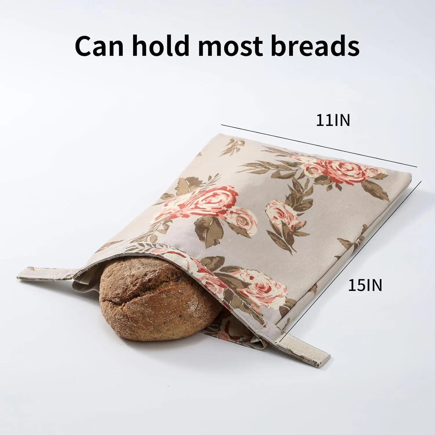 Beeswax Bread Bags for Homemade Bread. Beeswax Bags for Sourdough.（2 Pack Flower Design). 11 * 15IN. ZSHLXM