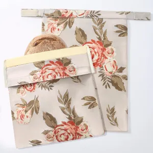 Beeswax Bread Bags for Homemade Bread. Beeswax Bags for Sourdough.（2 Pack Flower Design). 11 * 15IN. ZSHLXM
