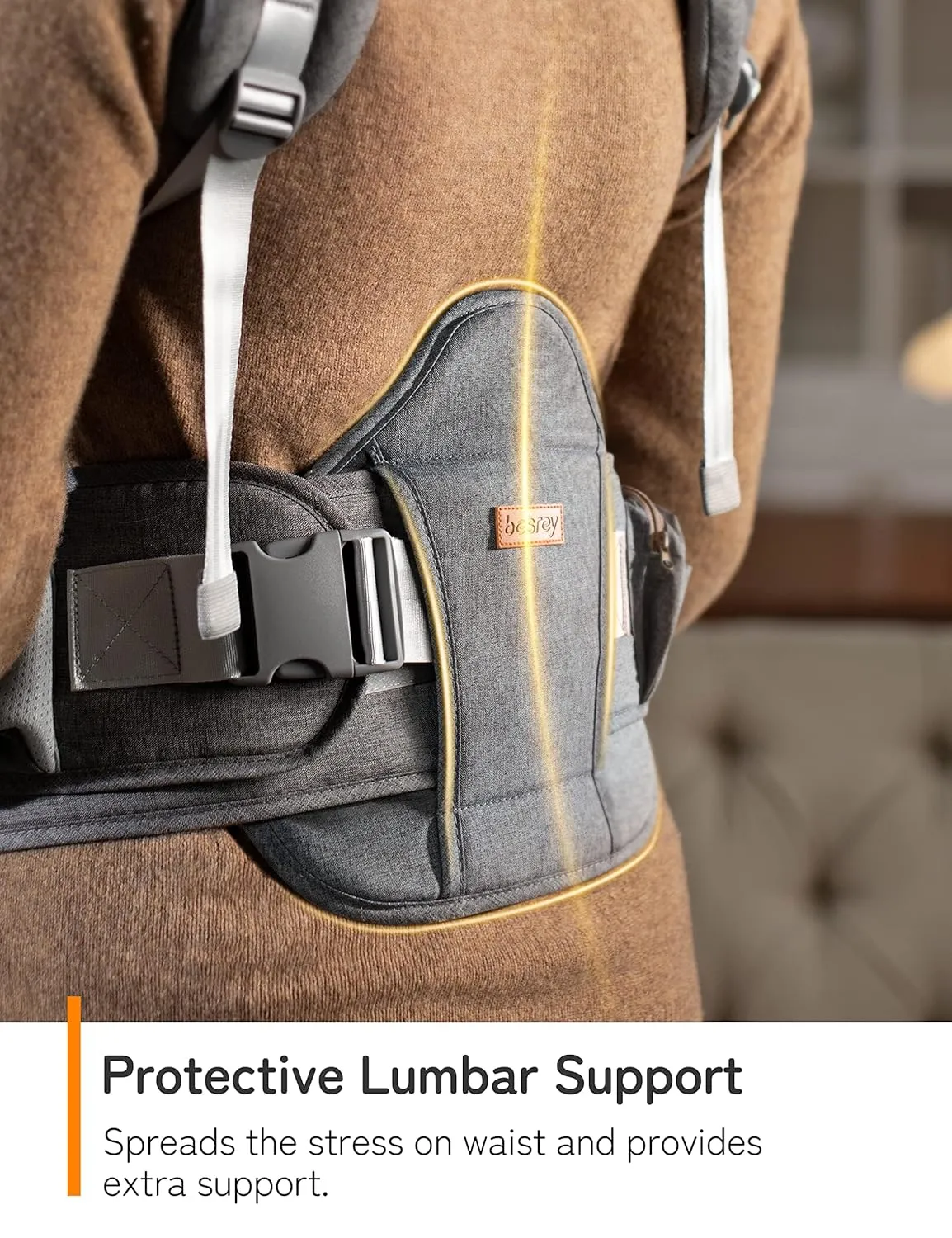 besrey Baby Carrier with Hip Seat Newborn to Toddler, 7-45lb, Summer Mesh Infant Carrier, Baby Body Holder Chest with Back Support, Front Facing Men Kangaroo Holder
