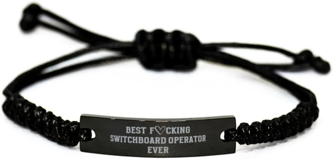 Best Fucking Switchboard Operator Ever Bracelet, Birthday Gifts for Switchboard Operator, Sarcastic Funny Joke Gifts for Switchboard Operator, Switchboard Operator Rope Bracelet, CoWorker Gifts