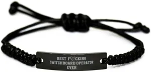 Best Fucking Switchboard Operator Ever Bracelet, Birthday Gifts for Switchboard Operator, Sarcastic Funny Joke Gifts for Switchboard Operator, Switchboard Operator Rope Bracelet, CoWorker Gifts