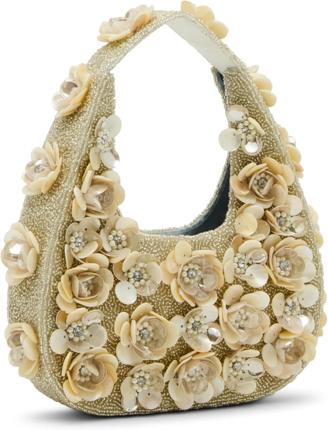 Betsey Johnson Beaded Small Hobo, Ivory