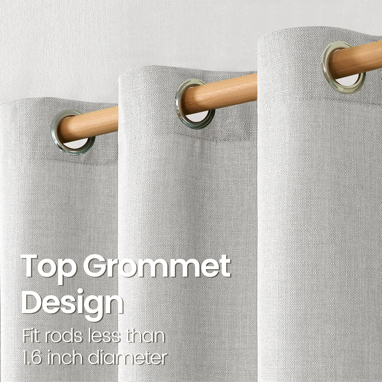 BGment Faux Linen Curtains for Living Room 84 Inch Length 2 Panels Set, Burlap Textured Thick Long Curtains Light Filtering Privacy Window Drapes with Grommet, 52 Inch Wide Each Panel, Light Grey