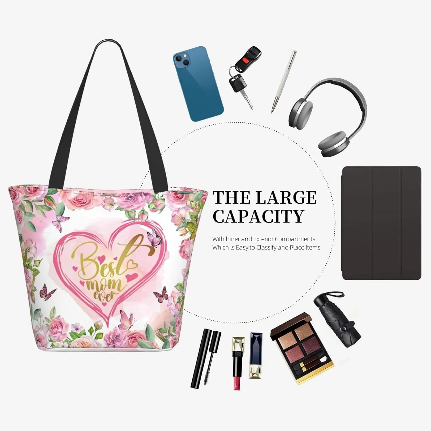Bible Tote Bag for Women, Inspirational Scripture Christian Large Capacity Reusable Grocery Bags