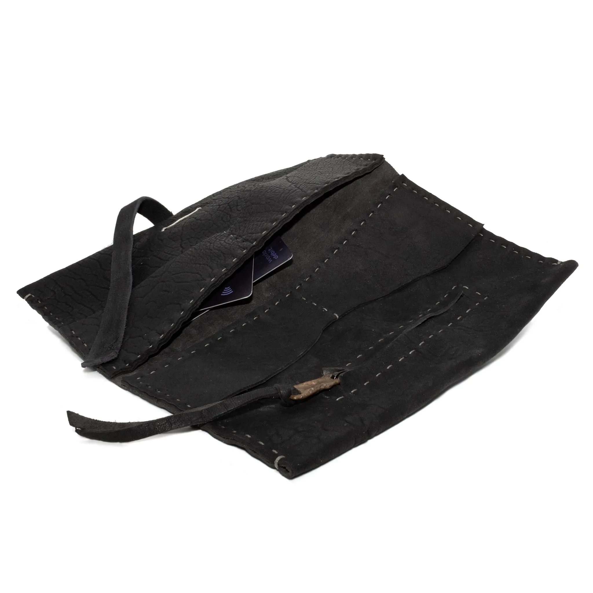 black culatta leather long wallet