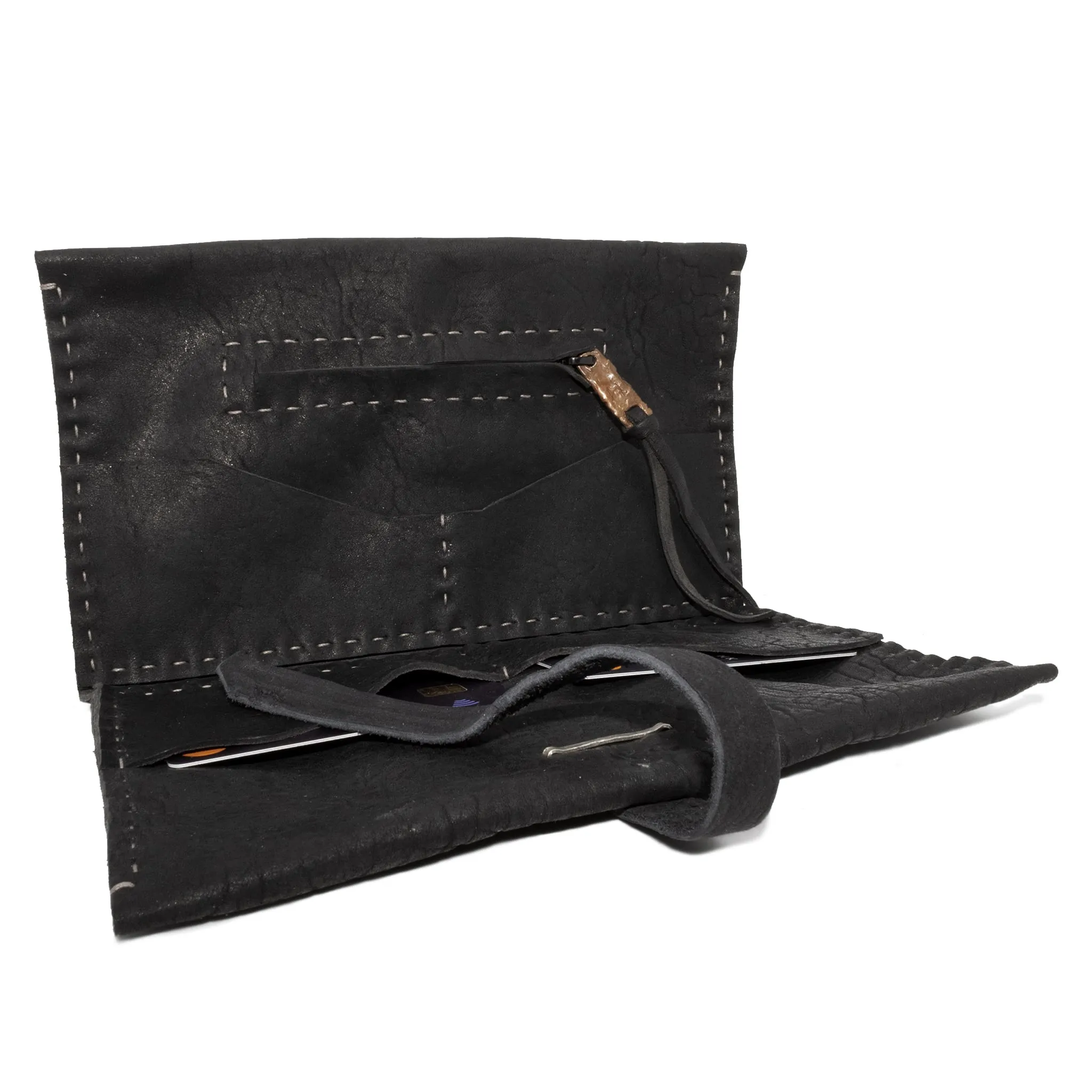 black culatta leather long wallet