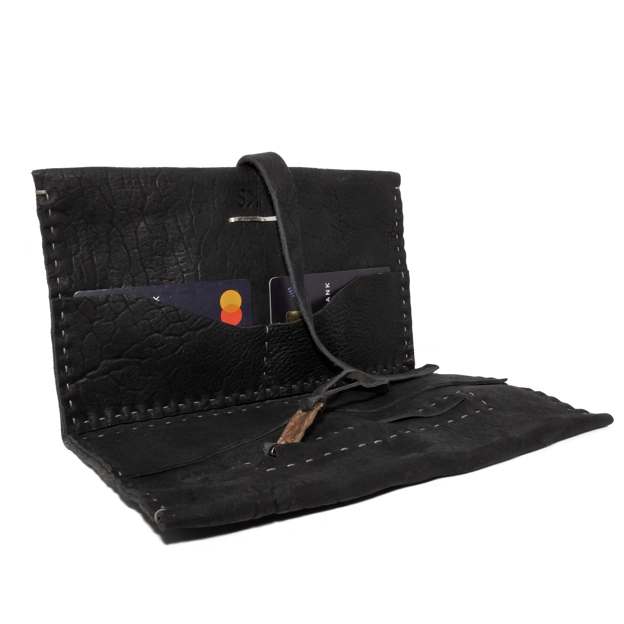 black culatta leather long wallet