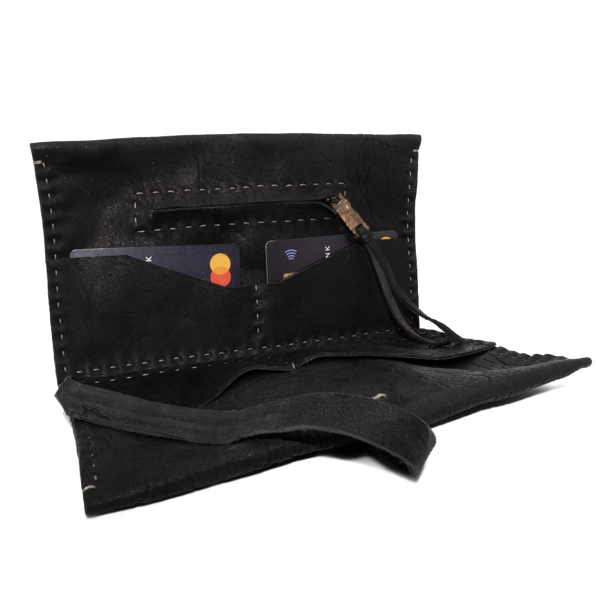 black culatta leather long wallet