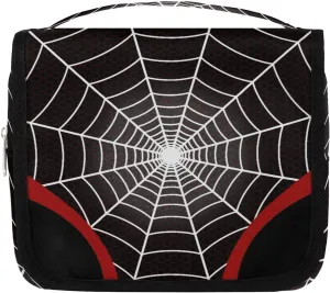 Black Spider Web Travel Toiletry Bag for Boys Men, Large Hanging Shaving Dopp Kit Waterproof Bathroom Toiletries Organizer Cosmetic Bags