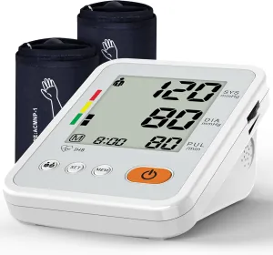 Blood Pressure Monitors for Home Use with 2 Size Cuff (22-42cm & 38-55cm), Blood Pressure Monitor XL & Medium-Large Cuffs, 2 * 120 Memory Sets, 4 Aa Batteries Included