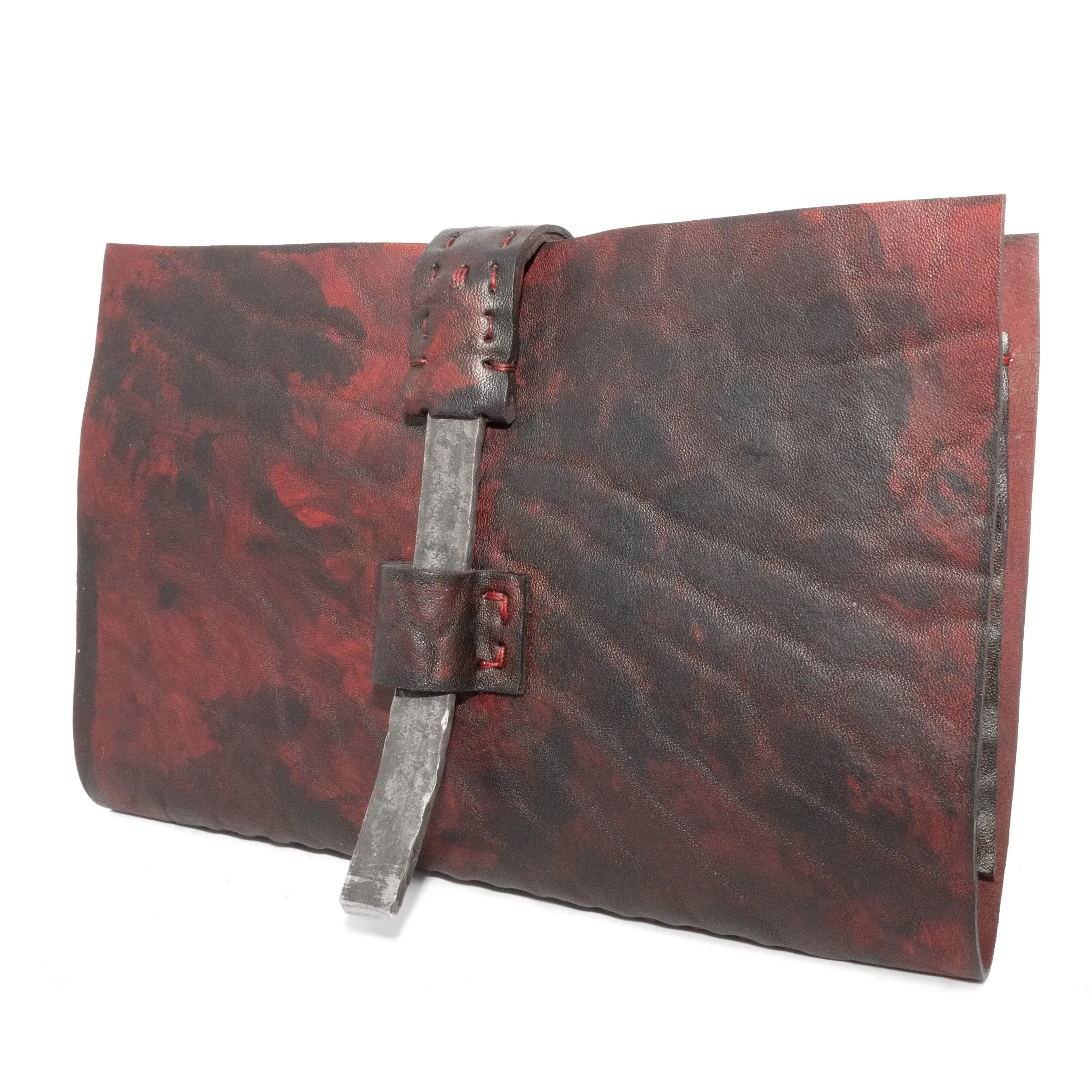 blood red culatta leather long wallet