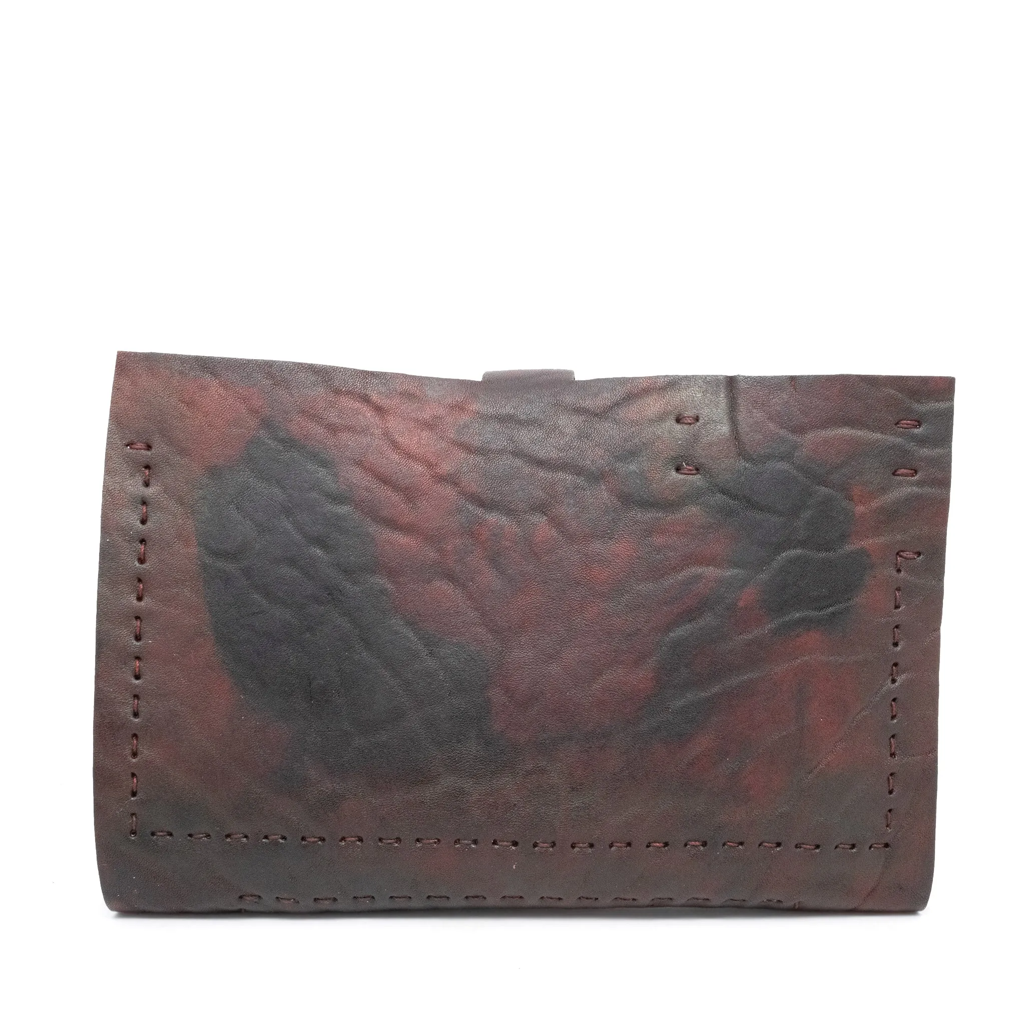 blood red culatta leather long wallet