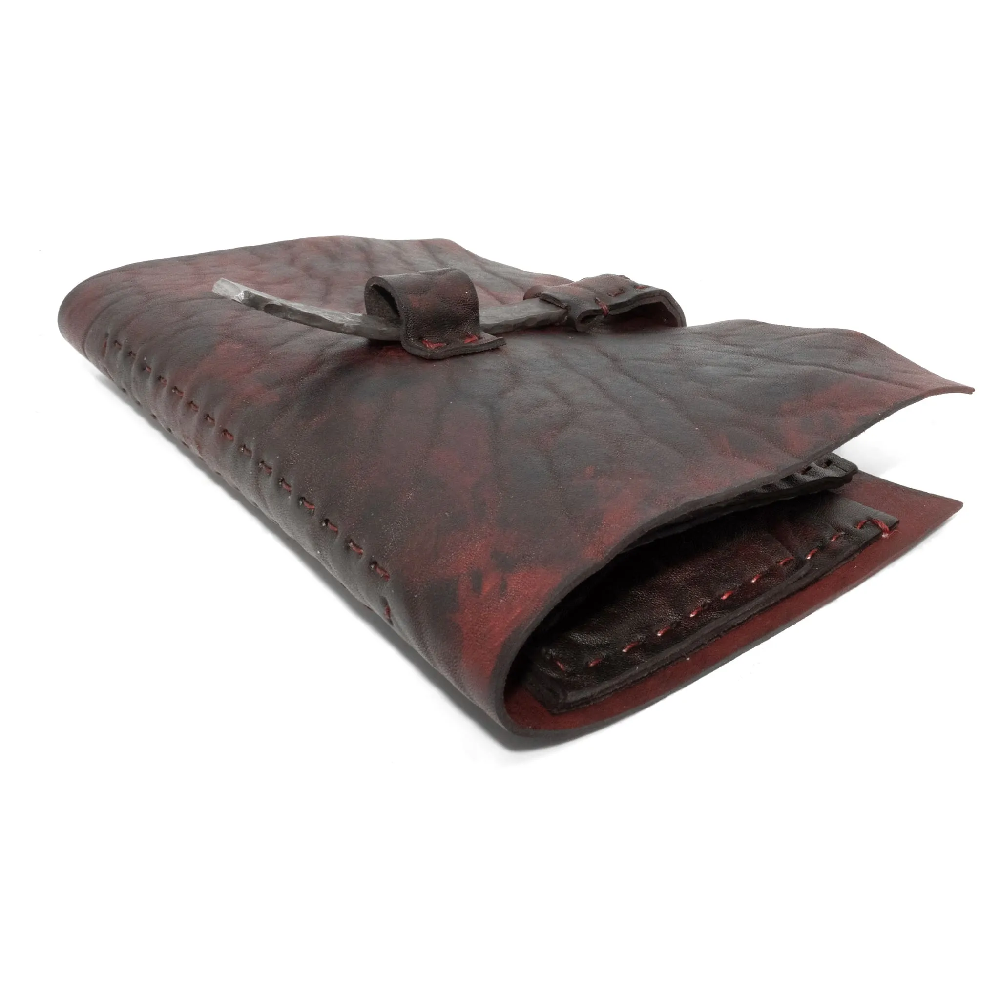 blood red culatta leather long wallet