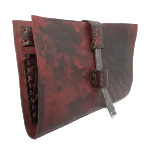 blood red culatta leather long wallet