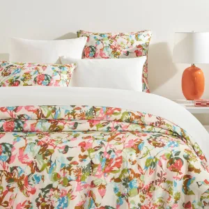 Bloom Linen Multi Duvet Cover, King Size, Multi Floral Pattern