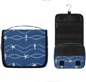 Blue Sea Hanging Toiletry Bag, Spacious Travel Toiletry Bag for Women Men, Cosmetic Bags for Women, Travel Makeup Bag Suitable for Business, Camping, and Fitness