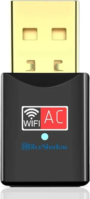 Blueshadow USB WiFi Adapter - Dual Band 2.4G/5G Mini Wi-fi ac Wireless Network Card Dongle with High Gain Antenna for Desktop Laptop PC Support Windows XP Vista/7/8/8.1/10 (USB WiFi 600Mbps)