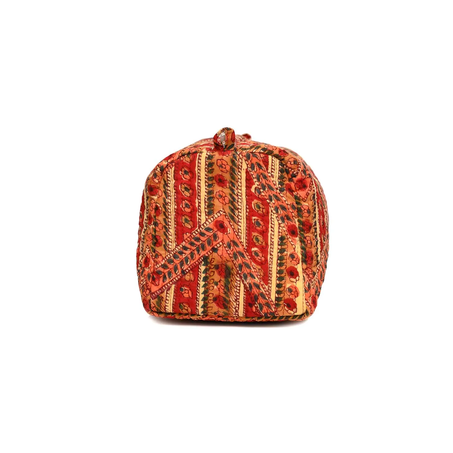 BORDER TRAIL RED BLOCKPRINT QUILTED TOILETRY POUCH