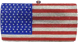 Boutique De FGG National Flag Crystal Clutch Purses Evening Bags and Handbags for Women Formal Party Rhinestones Bags