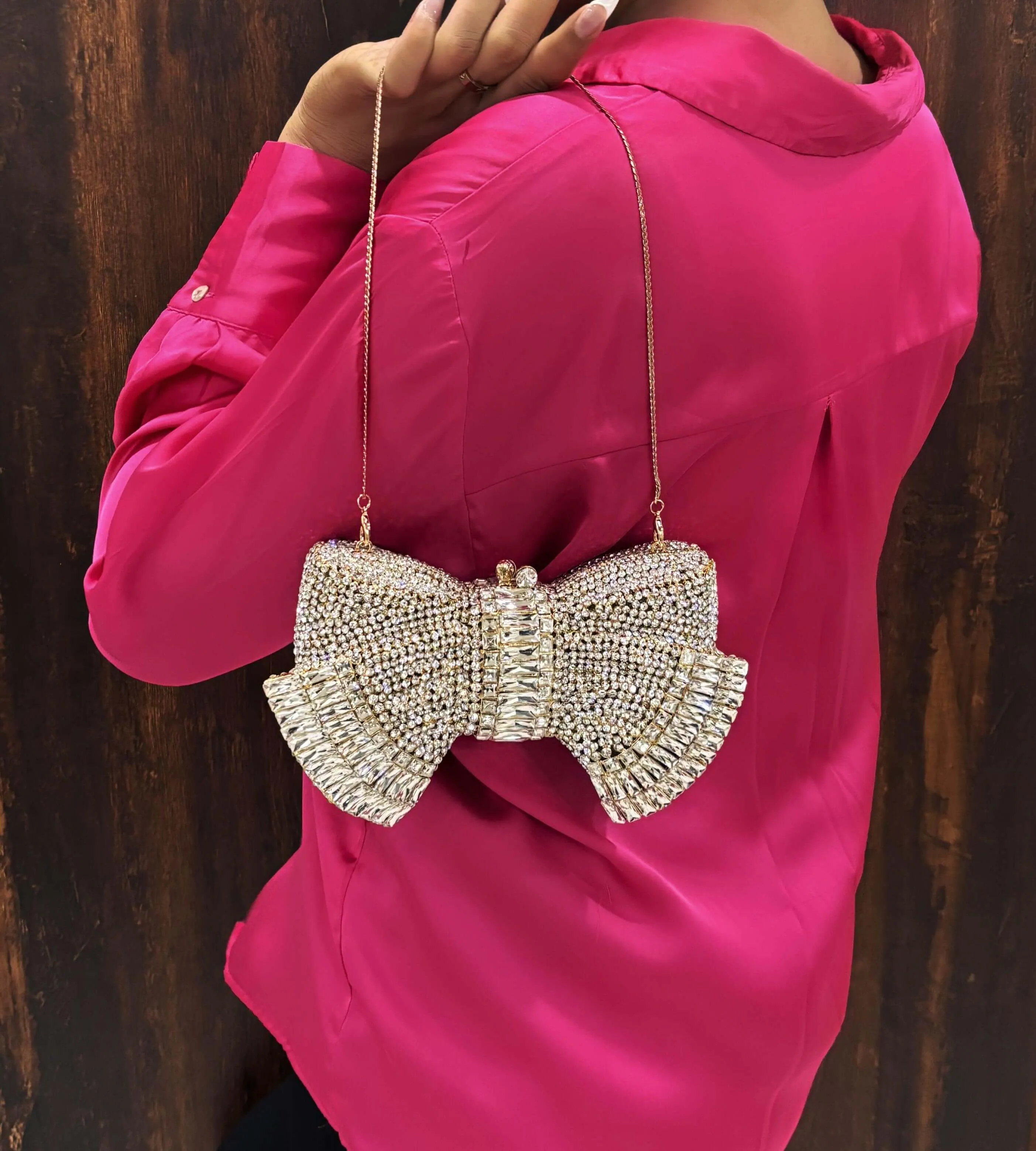 Bow DESIREÈ Clutch Silver gold