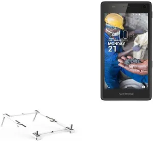 BoxWave Stand and Mount Compatible with Fairphone 2 - Pocket Aluminum Stand 3-in-1, Portable Multi Angle Viewing Riser - Metallic Silver
