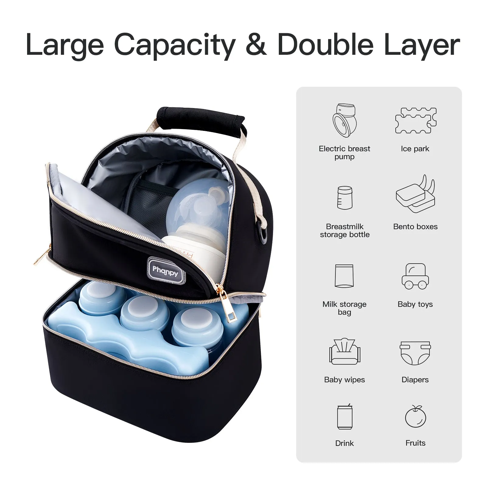 Breast Pump Bag with Cooler