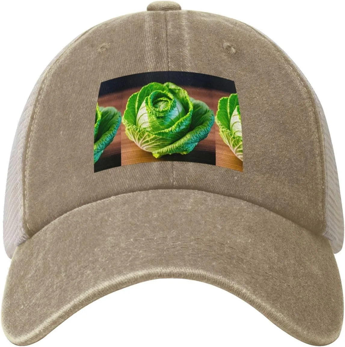 Bright Cabbage Printing Cowboy Adjustable Summer Hat Classic Design,Mesh Back for Breathability One Size for Outdoor