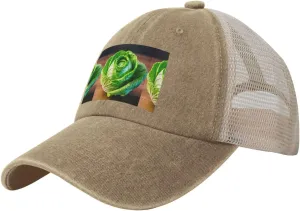 Bright Cabbage Printing Cowboy Adjustable Summer Hat Classic Design,Mesh Back for Breathability One Size for Outdoor