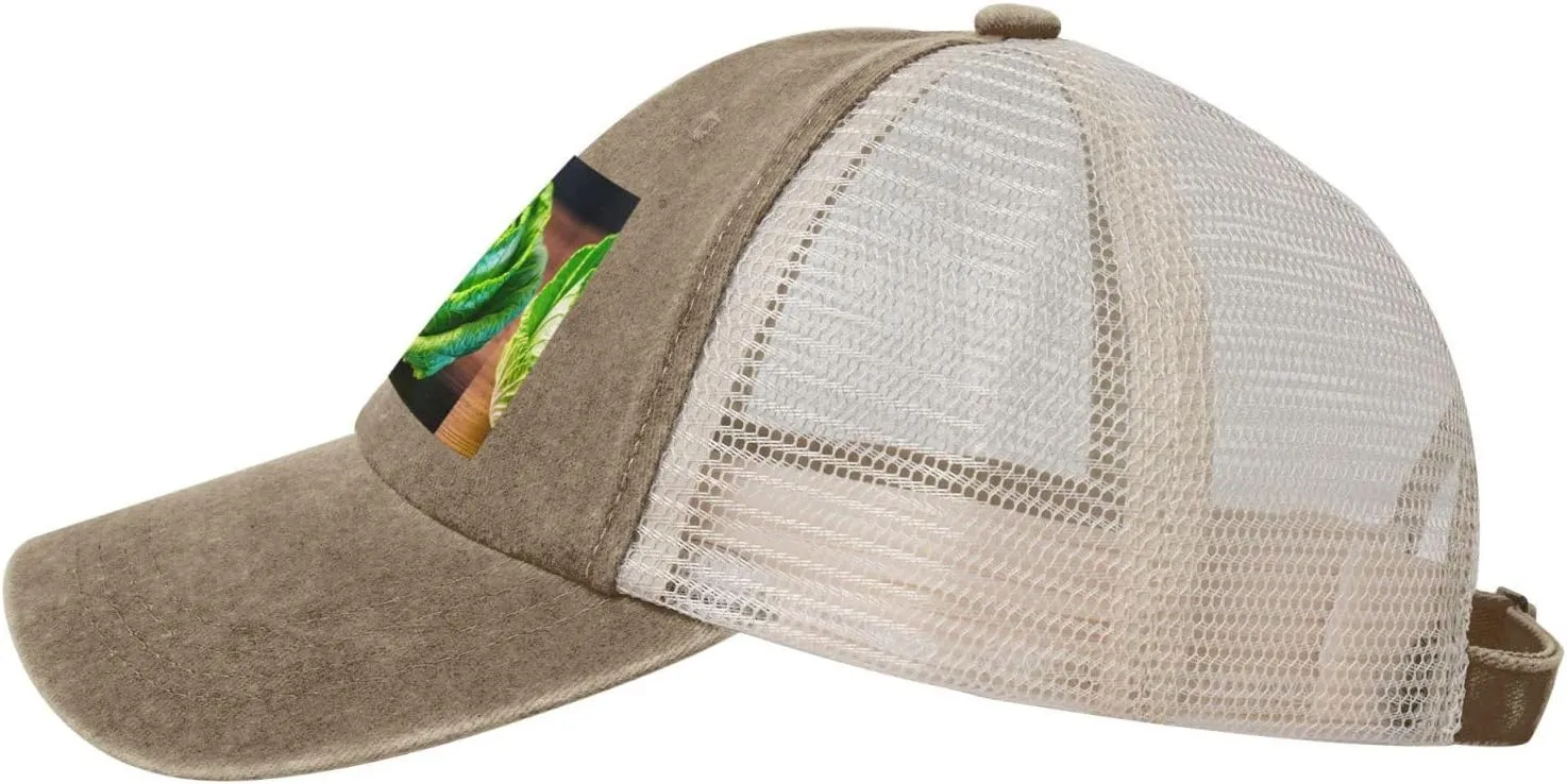 Bright Cabbage Printing Cowboy Adjustable Summer Hat Classic Design,Mesh Back for Breathability One Size for Outdoor