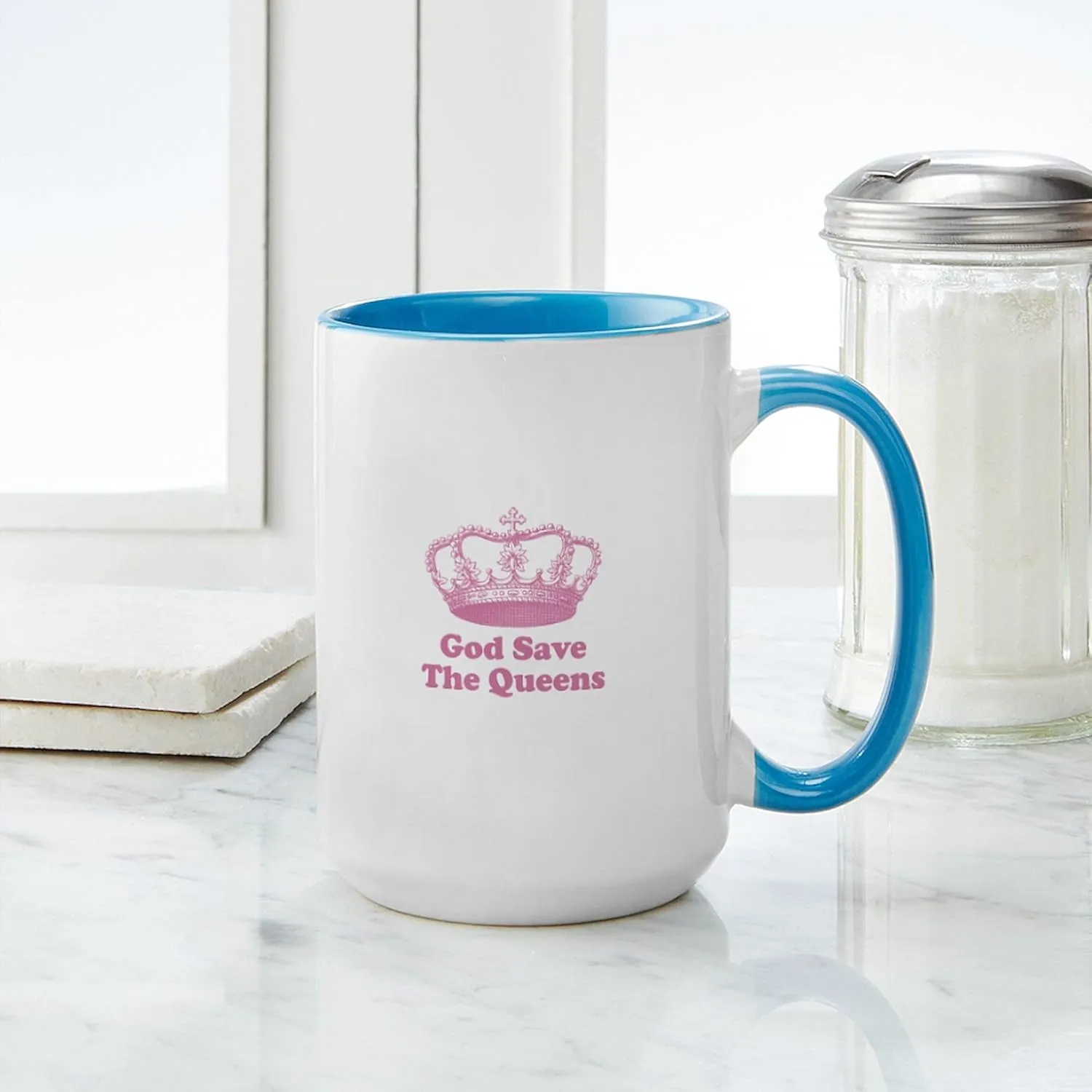CafePress God Save The Queens (Rose Pin Large Mug 15 oz (444 ml) Ceramic Coffee Mug