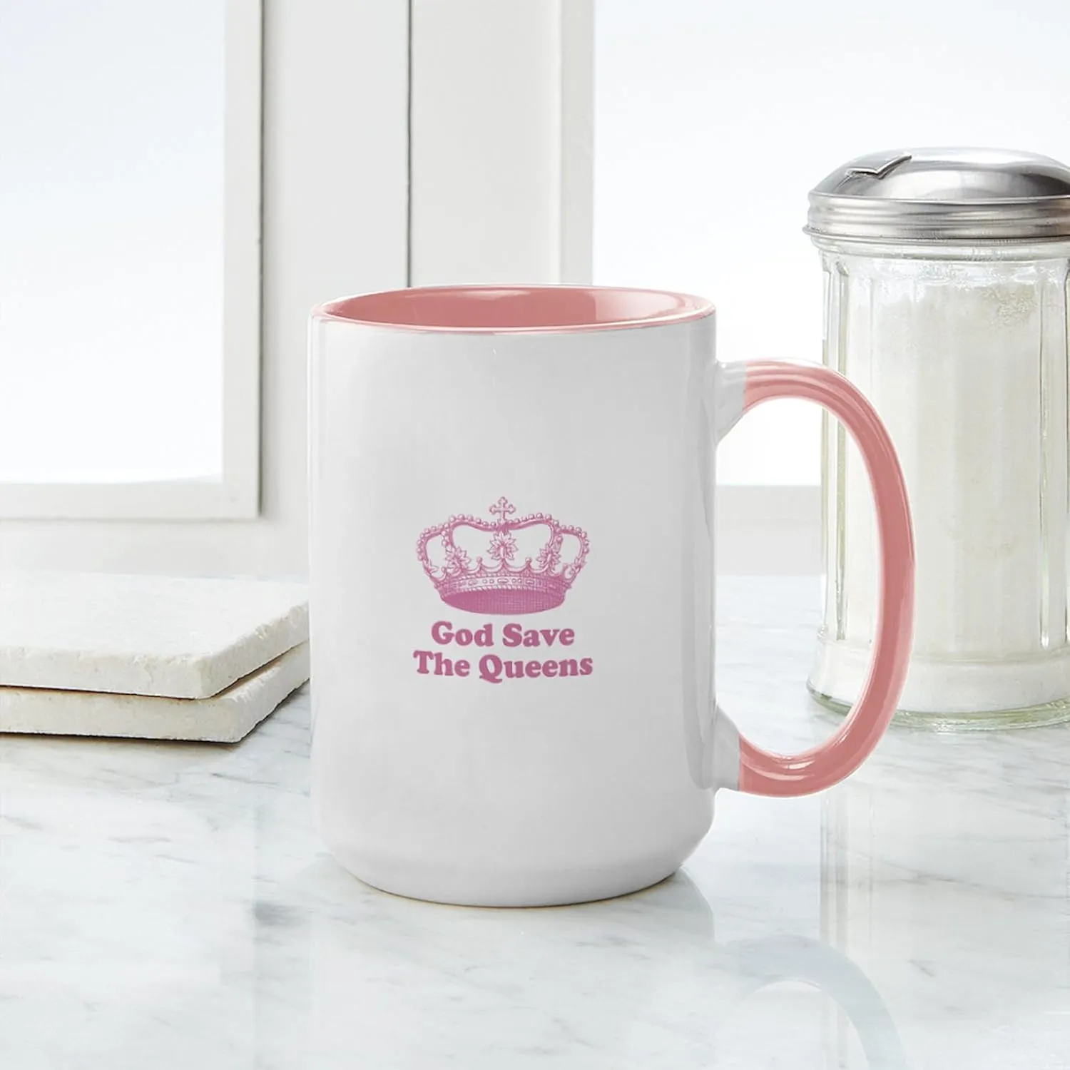 CafePress God Save The Queens (Rose Pin Large Mug 15 oz (444 ml) Ceramic Coffee Mug