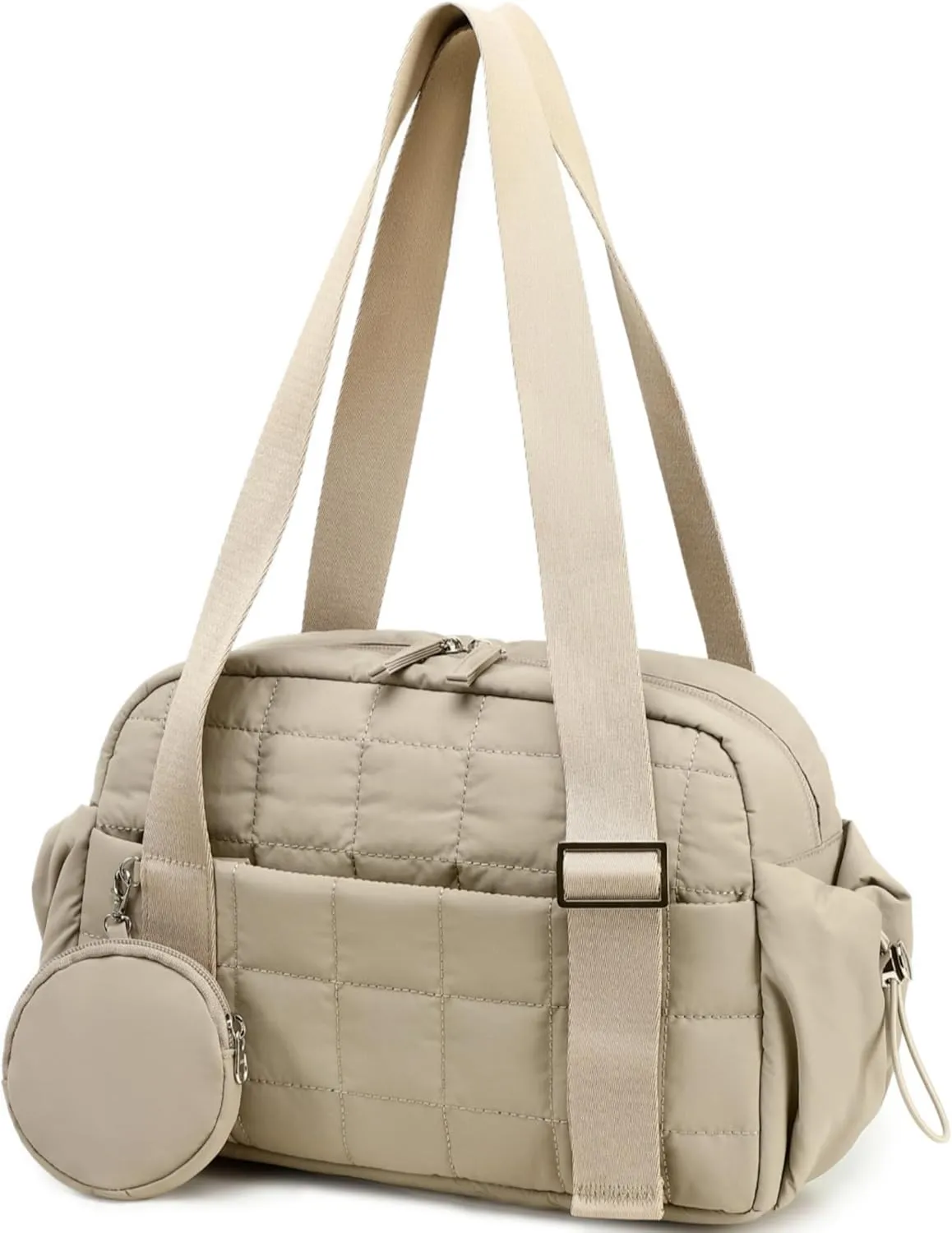 CAMTOP Mini Gym Bag for Women, Small Gym Tote Bag Puffy Quilted Sports Duffel Bag with Wet Compartment and Coin Wallet Duffel Bags Dance Yoga Workout Bag