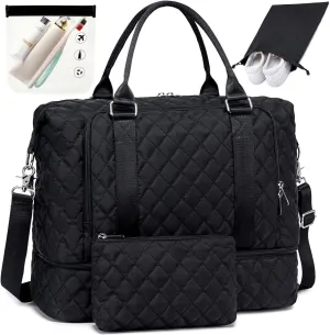 CAMTOP Women Ladies Travel Weekender Bag Overnight Duffel Carry-on Tote Bag fit 15.6 Inch Laptop Computer