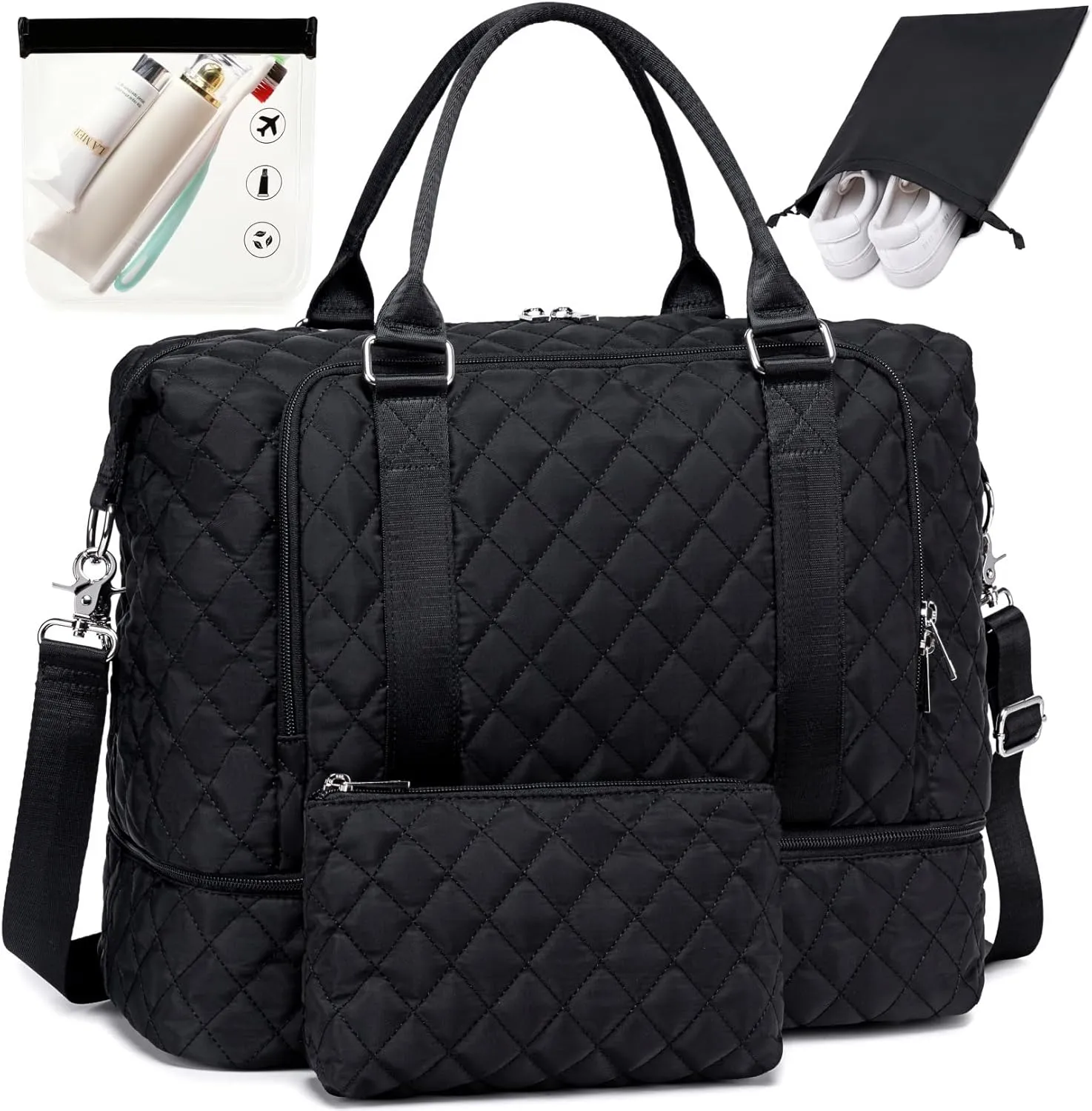 CAMTOP Women Ladies Travel Weekender Bag Overnight Duffel Carry-on Tote Bag fit 15.6 Inch Laptop Computer