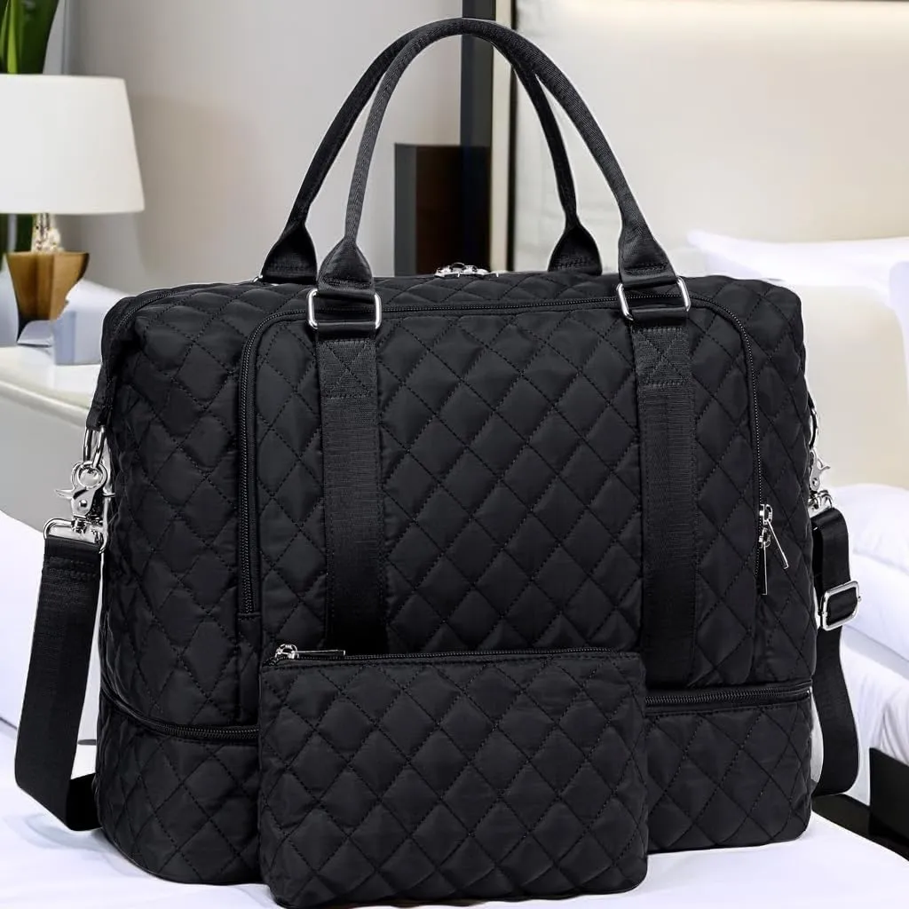 CAMTOP Women Ladies Travel Weekender Bag Overnight Duffel Carry-on Tote Bag fit 15.6 Inch Laptop Computer
