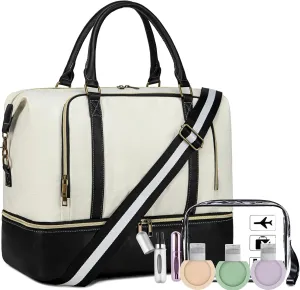 CAMTOP Women Travel Tote Overnight Weekender Carry On Bag With Luggage Sleeve and Shoes Compartmet