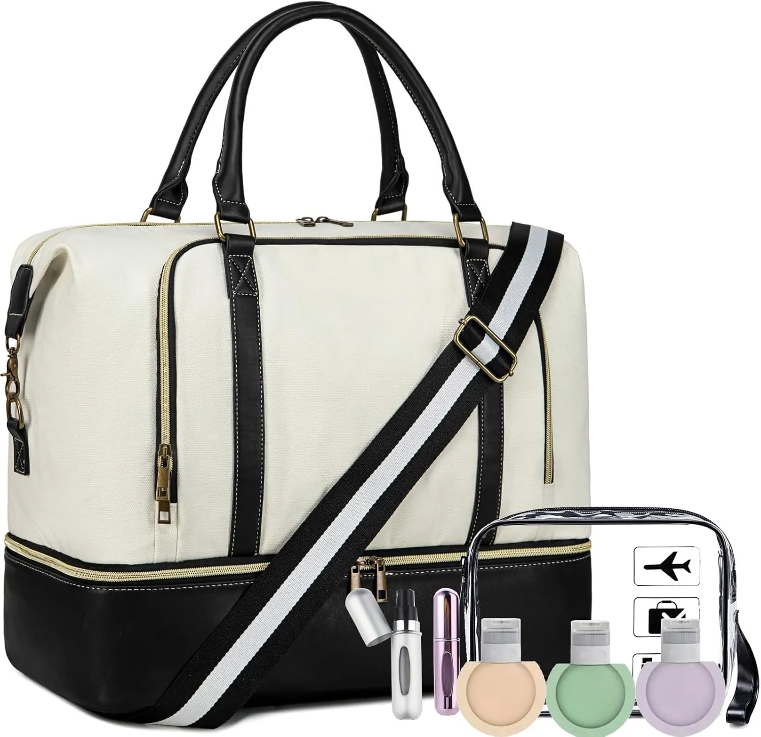 CAMTOP Women Travel Tote Overnight Weekender Carry On Bag With Luggage Sleeve and Shoes Compartmet