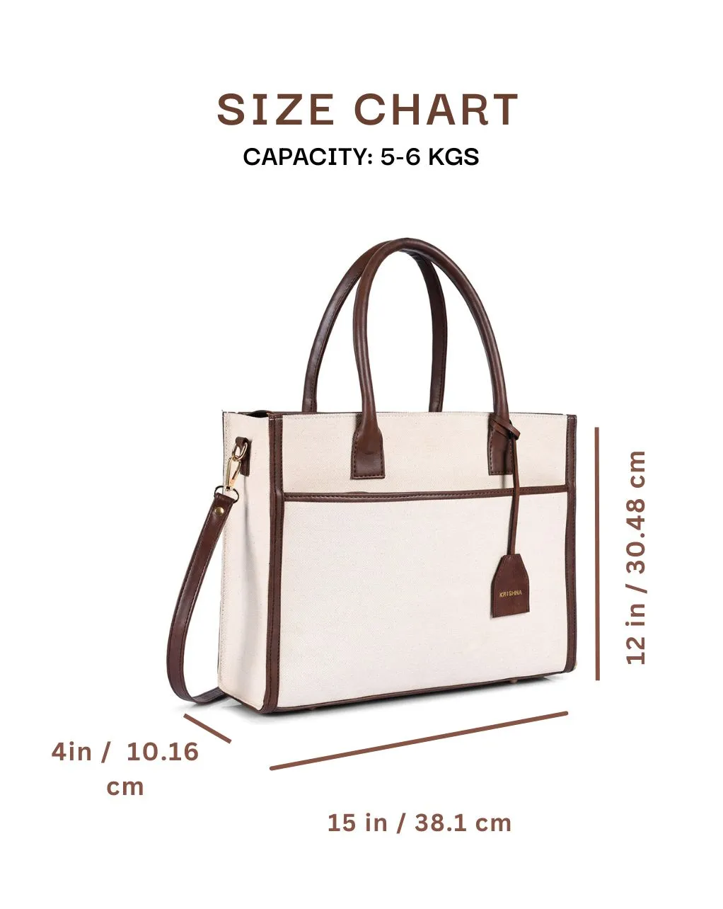 CANDICE CANVAS TOTE | BEIGE & BROWN | MEDIUM