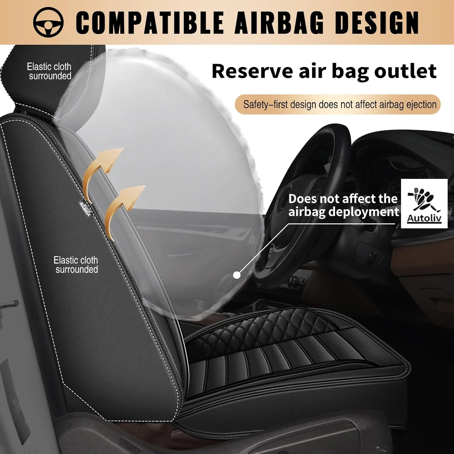 Car Seat Covers Fit for Hyundai Santa Cruz 2022-2025: Full Set 5 Seats Faux Leather Seat Cover Waterproof Seat Protectors Automotive Seat Cushion(Black)-2 Rows 5 Seats