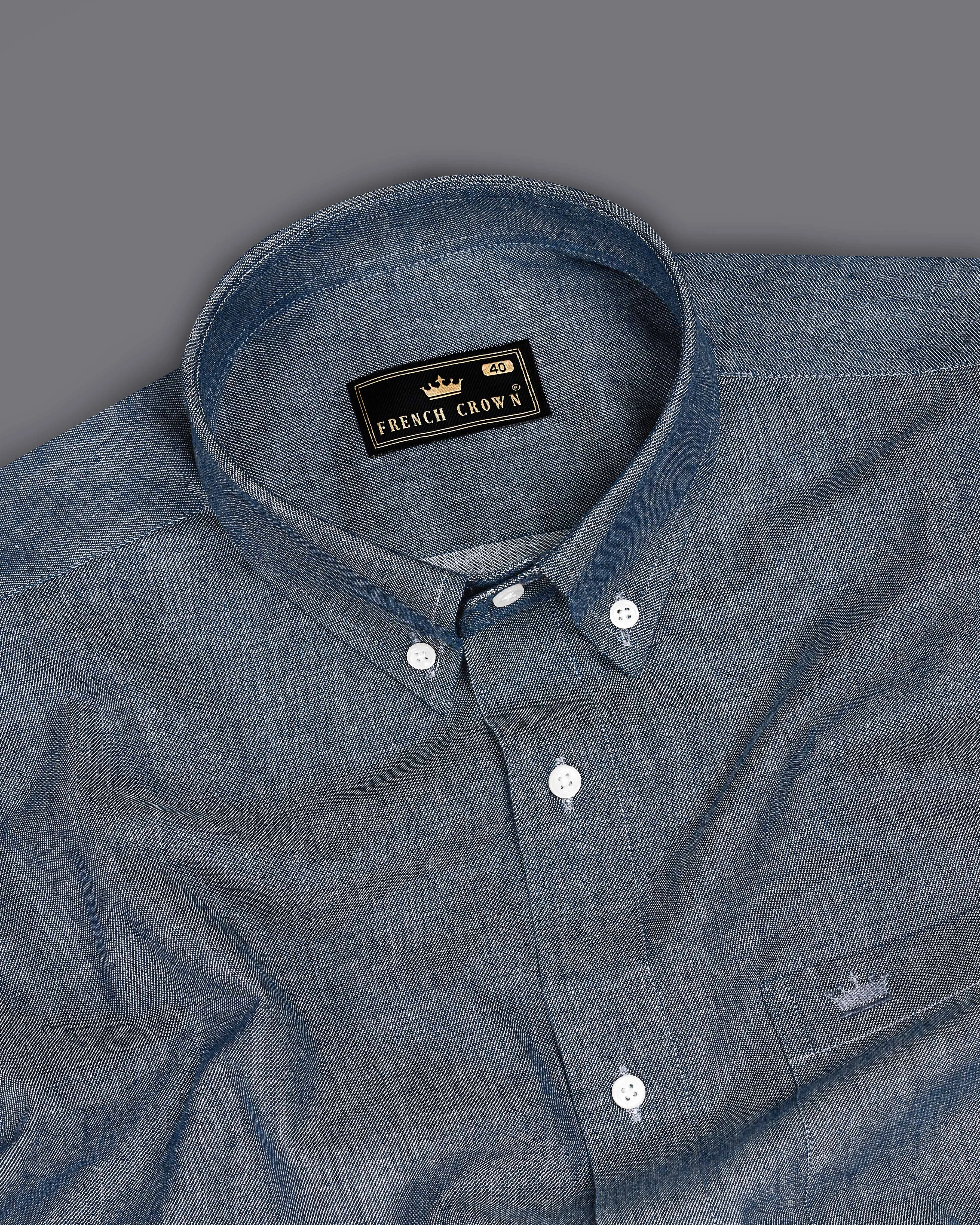 Carbon Blue Button Down Denim Shirt