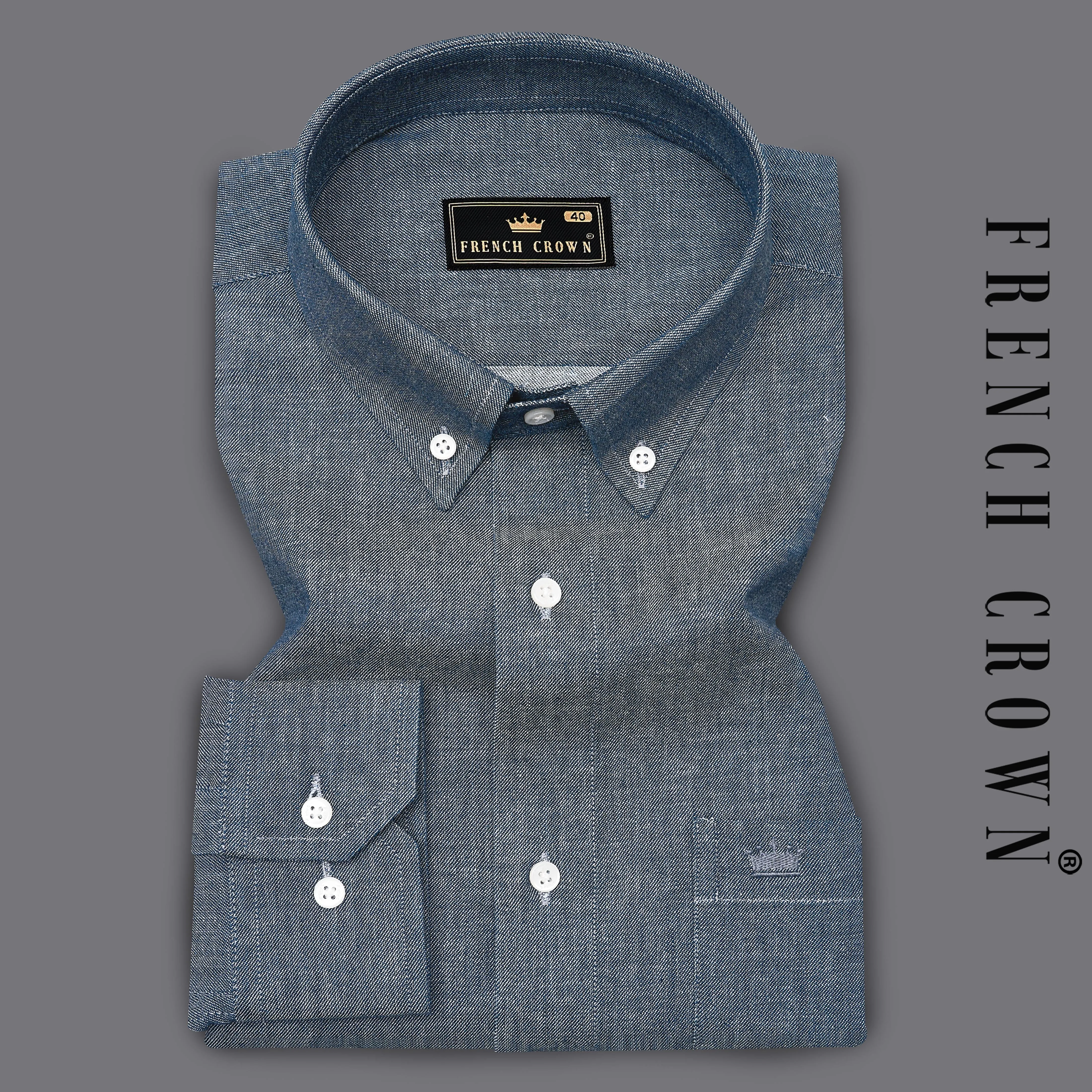 Carbon Blue Button Down Denim Shirt