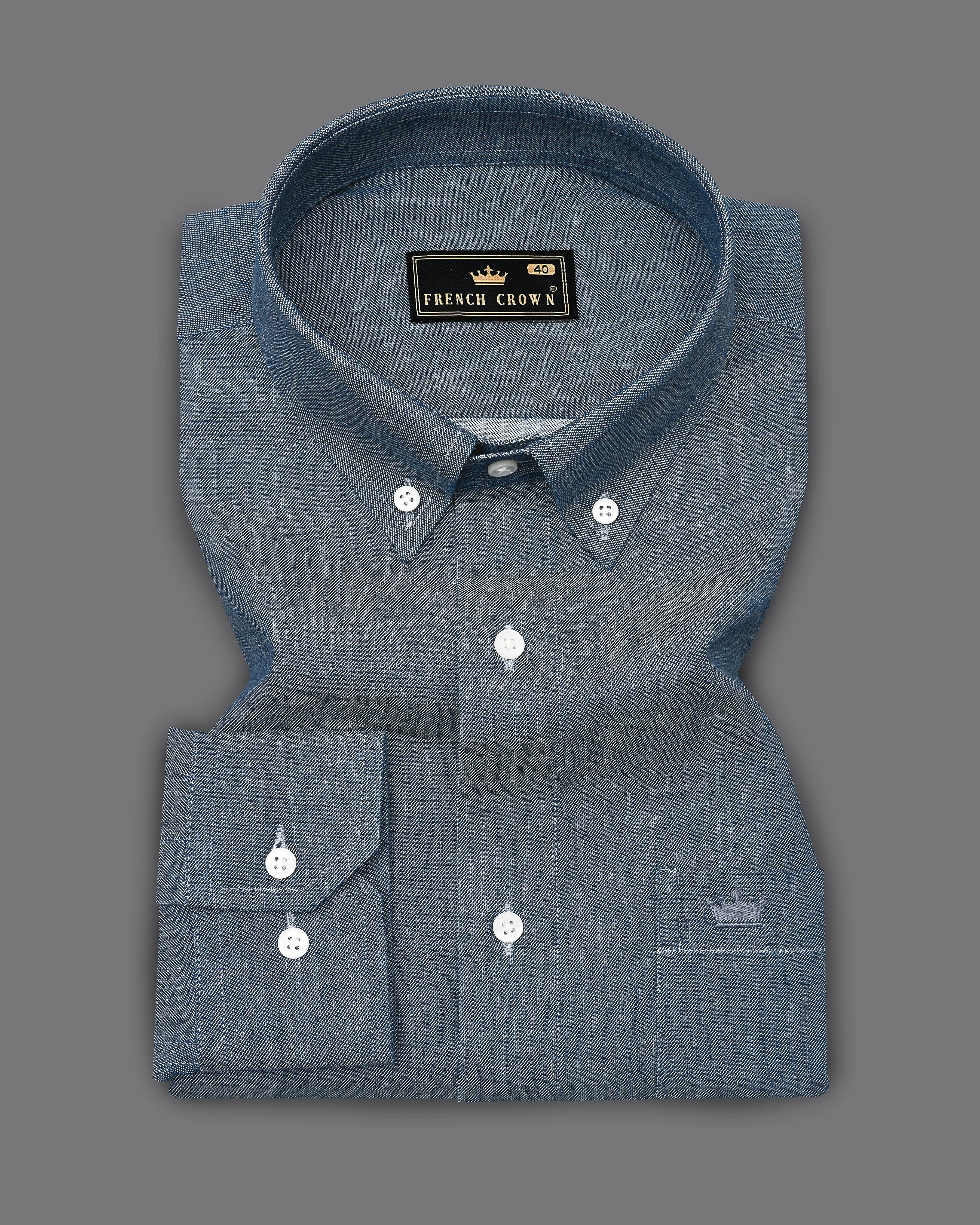 Carbon Blue Button Down Denim Shirt