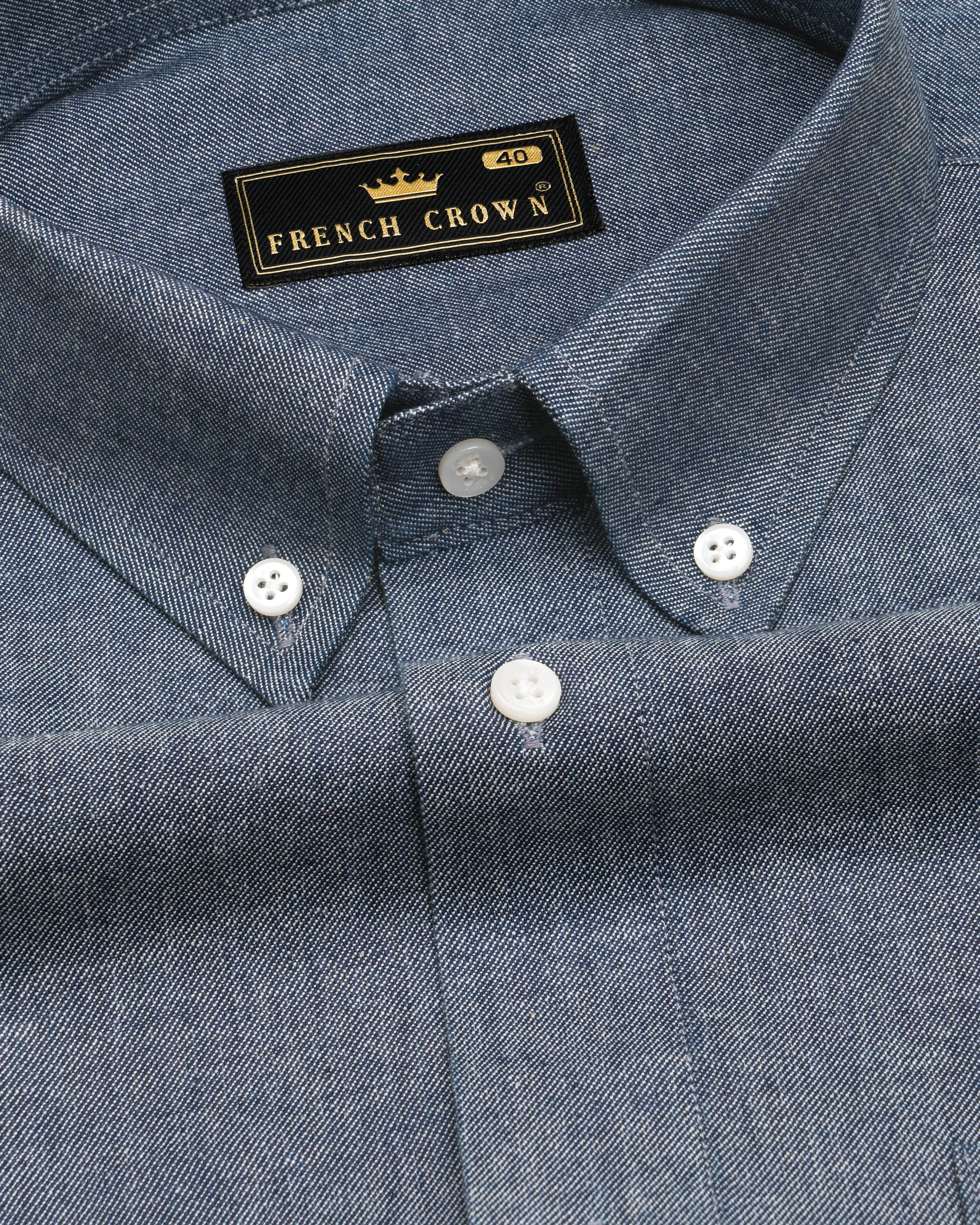 Carbon Blue Button Down Denim Shirt