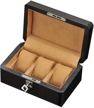 Carbon Fiber Grain Artificial Leather Wooden Nordic Simple Mechanical Watch Collection Storage Box Finishing Box with Lock