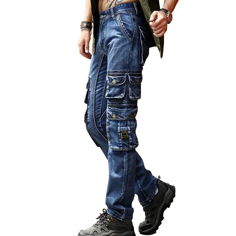 Cargo Jeans | Multi Pocket Tactical Denim Pants