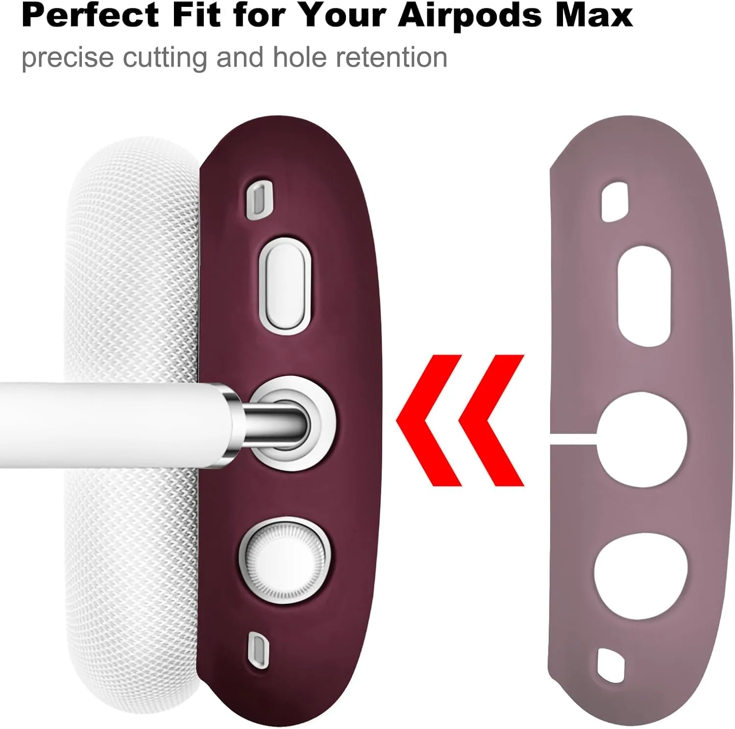 Case for Airpods Max Headphones, Silicone Cover for Apple Airpod Max,Accessories Cases (Burgundy)